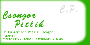 csongor pitlik business card